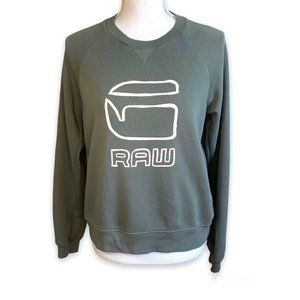 G Star Raw Graphic G-Raw Straight Sweater Organic Cotton Medium Orphus Green